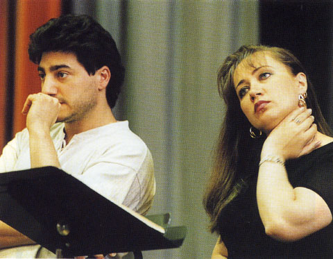 JC and Olga Borodina during rehearsal for Samson et Dalila