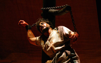 Jos Cura stars as Samson in the Met opera production of Samson et Dalila, 2005.